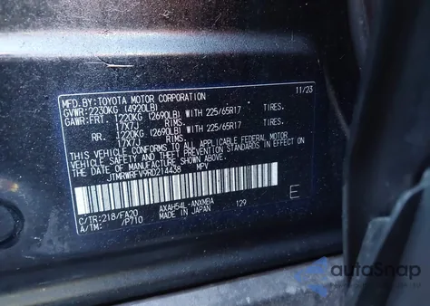 2024 Toyota Rav4 Hybrid Xle from USA, damaged, VIN JTMRWRFV9RD214438